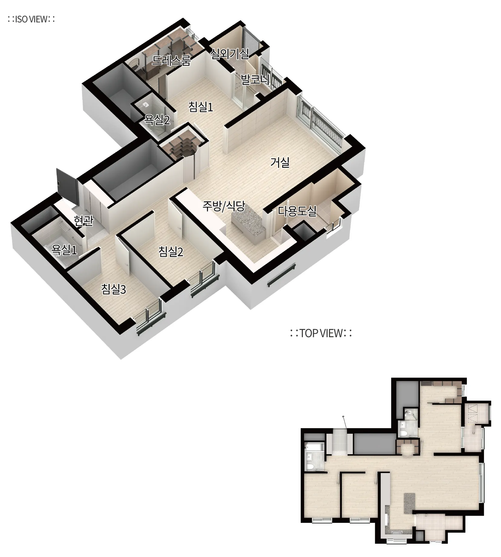 중앙공원 롯데캐슬 72B 타입 평형 안내